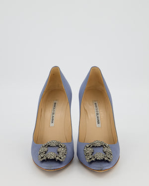 Manolo Blahnik Blue Hangisi Heels with Buckle Detail Size EU 37