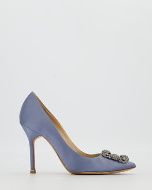 Manolo Blahnik Blue Hangisi Heels with Buckle Detail Size EU 37