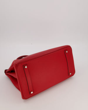 Hermès Birkin 35 Bag in Rouge Vif Togo Leather with Palladium Hardware