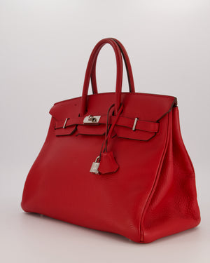 Hermès Birkin 35 Bag in Rouge Vif Togo Leather with Palladium Hardware