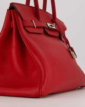Hermès Birkin 35 Bag in Rouge Vif Togo Leather with Palladium Hardware