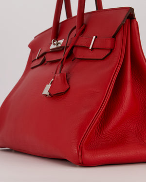 Hermès Birkin 35 Bag in Rouge Vif Togo Leather with Palladium Hardware