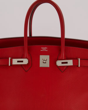 Hermès Birkin 35 Bag in Rouge Vif Togo Leather with Palladium Hardware