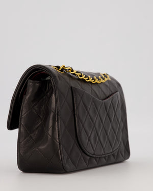 Chanel Vintage Black Small Classic Double Flap Bag in Lambskin Leather with 24K Gold Hardware