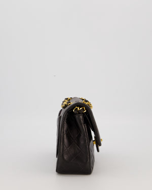 Chanel Vintage Black Small Classic Double Flap Bag in Lambskin Leather with 24K Gold Hardware