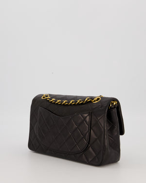 Chanel Vintage Black Small Classic Double Flap Bag in Lambskin Leather with 24K Gold Hardware