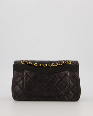 Chanel Vintage Black Small Classic Double Flap Bag in Lambskin Leather with 24K Gold Hardware
