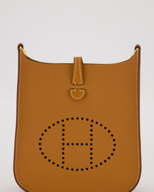 Hermès Gold Mini Evelyne Sellier Bag in Epsom Leather with Gold Hardware