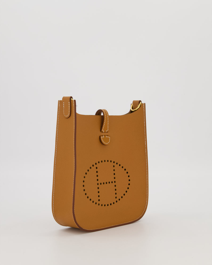 Hermès Gold Mini Evelyne Sellier Bag in Epsom Leather with Gold Hardware