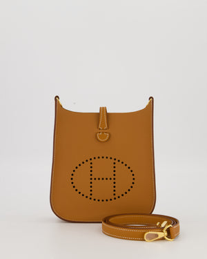 Hermès Gold Mini Evelyne Sellier Bag in Epsom Leather with Gold Hardware