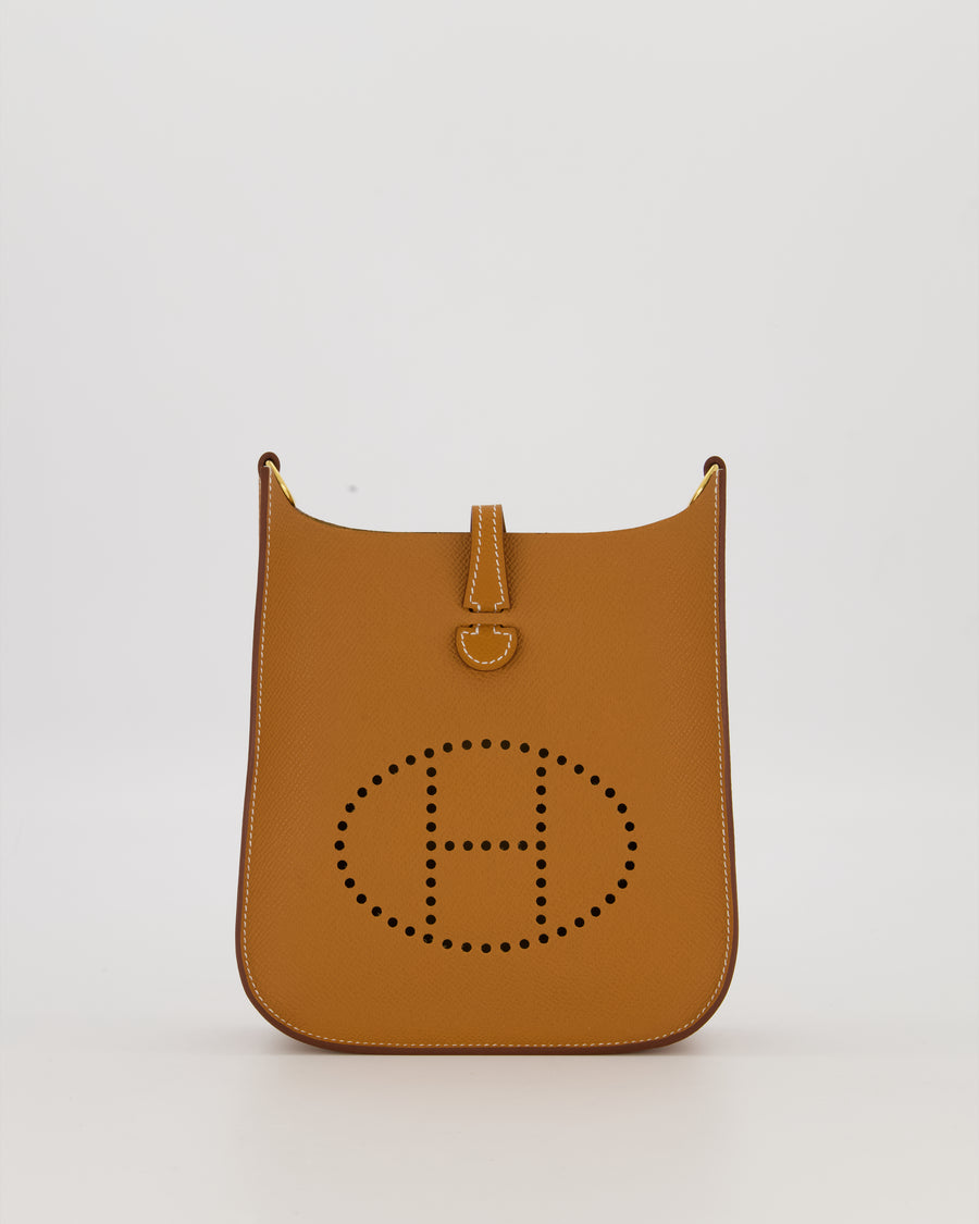 Hermès Gold Mini Evelyne Sellier Bag in Epsom Leather with Gold Hardware