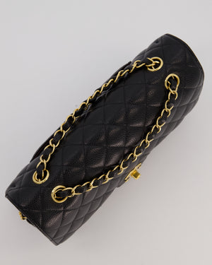 Chanel Black Medium Classic Double Flap Bag in Caviar Leather with Gold Hardware