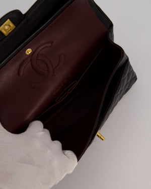 Chanel Black Medium Classic Double Flap Bag in Caviar Leather with Gold Hardware