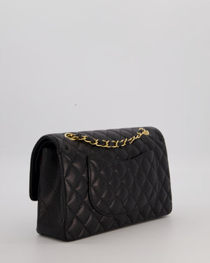 Chanel Black Medium Classic Double Flap Bag in Caviar Leather with Gold Hardware