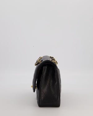 Chanel Black Medium Classic Double Flap Bag in Caviar Leather with Gold Hardware