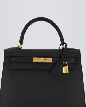 Hermès Kelly 28 Sellier Bag in Noir Epsom Leather with Gold Hardware