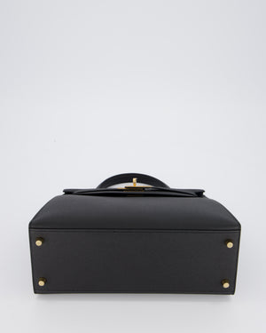 Hermès Kelly 28 Sellier Bag in Noir Epsom Leather with Gold Hardware