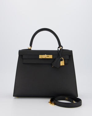 Hermès Kelly 28 Sellier Bag in Noir Epsom Leather with Gold Hardware
