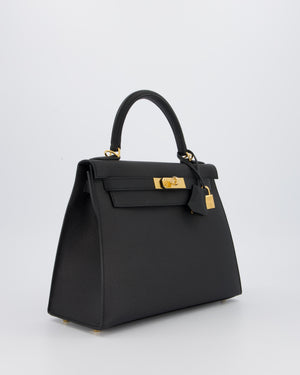 Hermès Kelly 28 Sellier Bag in Noir Epsom Leather with Gold Hardware