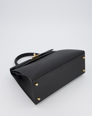 Hermès Kelly 28 Sellier Bag in Noir Epsom Leather with Gold Hardware