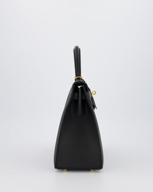 Hermès Kelly 28 Sellier Bag in Noir Epsom Leather with Gold Hardware