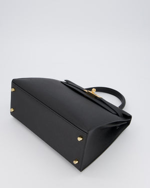 Hermès Kelly 28 Sellier Bag in Noir Epsom Leather with Gold Hardware