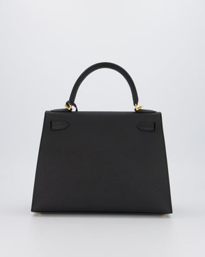 Hermès Kelly 28 Sellier Bag in Noir Epsom Leather with Gold Hardware