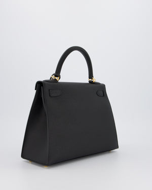 Hermès Kelly 28 Sellier Bag in Noir Epsom Leather with Gold Hardware