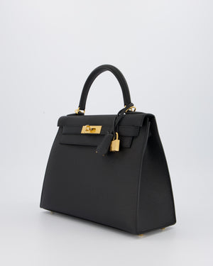 Hermès Kelly 28 Sellier Bag in Noir Epsom Leather with Gold Hardware