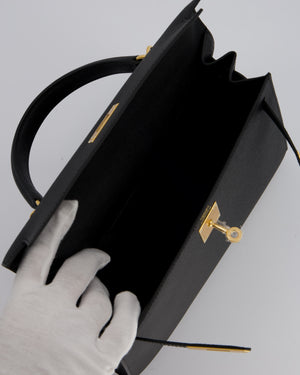 Hermès Kelly 28 Sellier Bag in Noir Epsom Leather with Gold Hardware