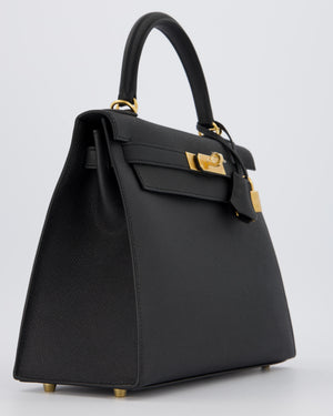 Hermès Kelly 28 Sellier Bag in Noir Epsom Leather with Gold Hardware