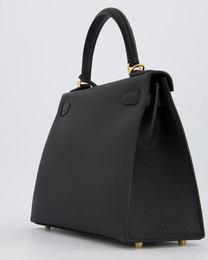 Hermès Kelly 28 Sellier Bag in Noir Epsom Leather with Gold Hardware