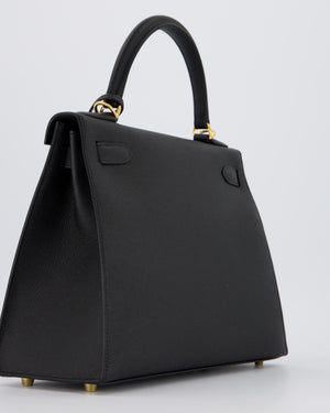 Hermès Kelly 28 Sellier Bag in Noir Epsom Leather with Gold Hardware