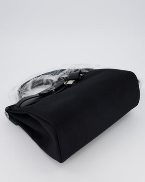 *HOT & RARE* Hermès Herbag 31 Laque Zip Bag in Noir Toile Militaire Canvas, Noir Vache Hunter Leather with Palladium & Noir Hardware