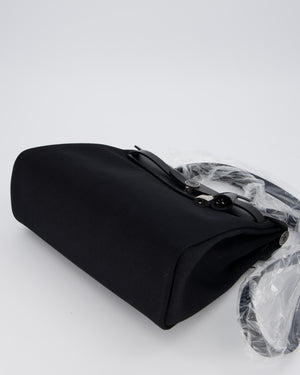*HOT & RARE* Hermès Herbag 31 Laque Zip Bag in Noir Toile Militaire Canvas, Noir Vache Hunter Leather with Palladium & Noir Hardware