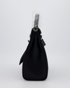 *HOT & RARE* Hermès Herbag 31 Laque Zip Bag in Noir Toile Militaire Canvas, Noir Vache Hunter Leather with Palladium & Noir Hardware