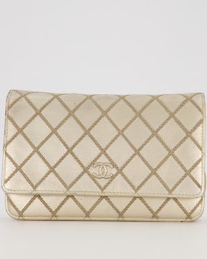Chanel Metallic Gold Wallet on Chain Bag in Lambskin with Brush Gold Hardware