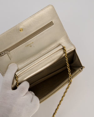 Chanel Metallic Gold Wallet on Chain Bag in Lambskin with Brush Gold Hardware