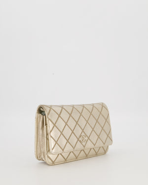 Chanel Metallic Gold Wallet on Chain Bag in Lambskin with Brush Gold Hardware