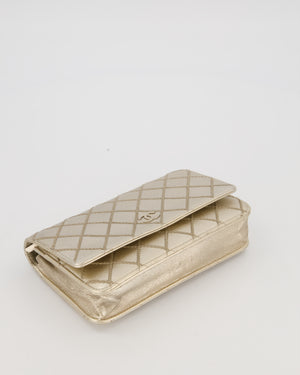 Chanel Metallic Gold Wallet on Chain Bag in Lambskin with Brush Gold Hardware
