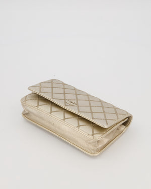 Chanel Metallic Gold Wallet on Chain Bag in Lambskin with Brush Gold Hardware