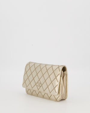 Chanel Metallic Gold Wallet on Chain Bag in Lambskin with Brush Gold Hardware
