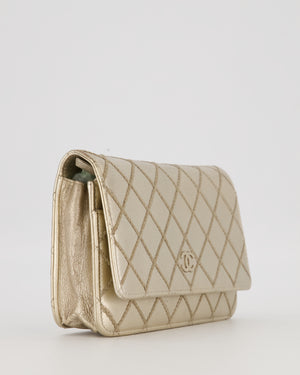 Chanel Metallic Gold Wallet on Chain Bag in Lambskin with Brush Gold Hardware