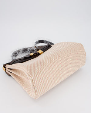 *HOT & RARE* Hermès Herbag 31 Zip Bag in Ecru/Beige Criss Viking Canvas, Ebene Vache Hunter Leather with Gold Hardware