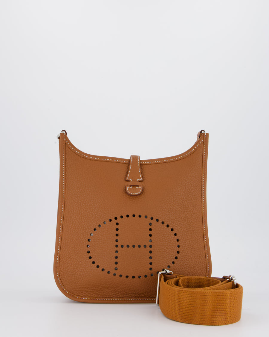 *RARE* Hermès Evelyne III 23 Bag in Gold Taurillon Clemence Leather with Palladium Hardware