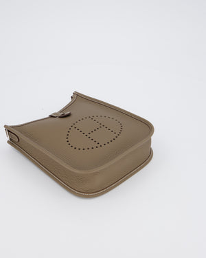 Hermès Mini Evelyne Bag in Etoupe Clemence Leather with Palladium Hardware