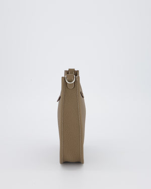Hermès Mini Evelyne Bag in Etoupe Clemence Leather with Palladium Hardware