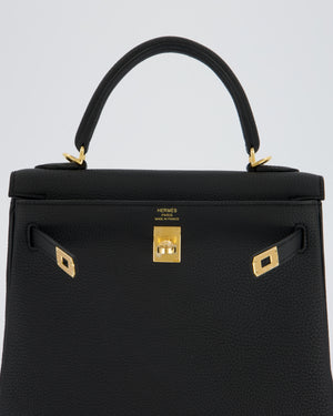 Hermès Kelly 25 Retourne Bag in Noir Togo Leather and Gold Hardware