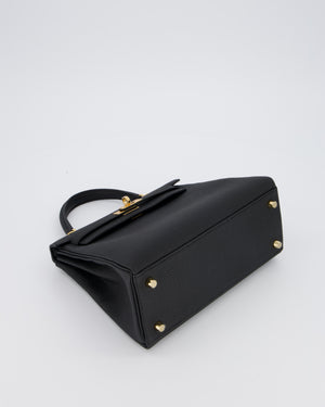 Hermès Kelly 25 Retourne Bag in Noir Togo Leather with Gold Hardware