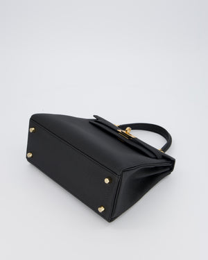 Hermès Kelly 25 Retourne Bag in Noir Togo Leather and Gold Hardware